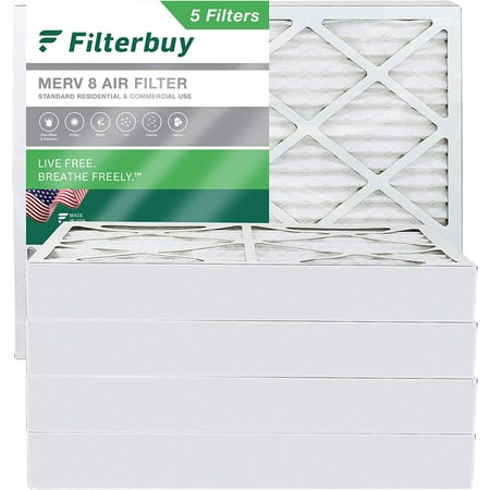 

Filterbuy 13x18x4 MERV 8 Pleated HVAC AC Furnace Air Filters (5-Pack)