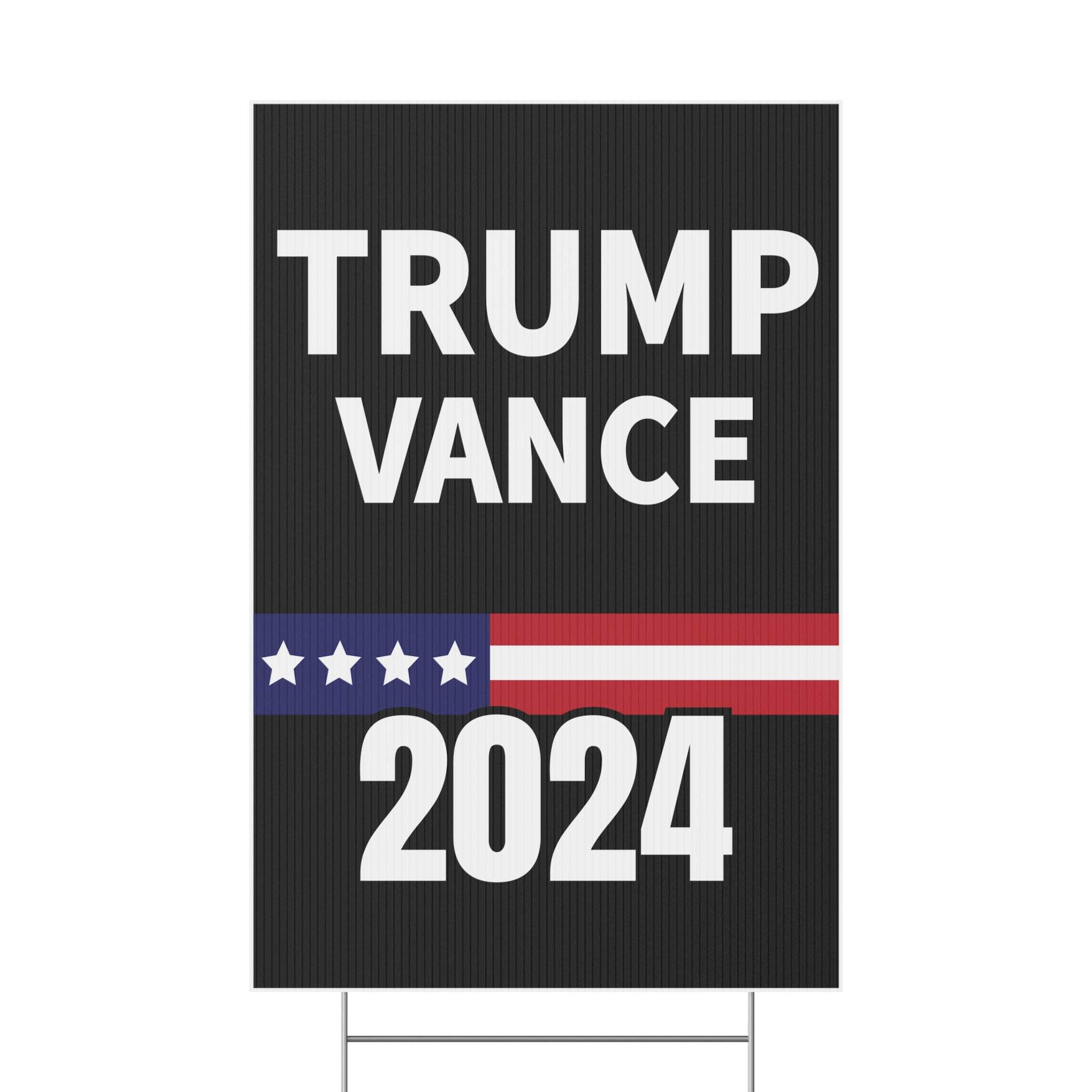 Trump Vance 2024 Hofschilder – 2 Stück, Doppelseitig, Metallpfahl, Rot & Blau