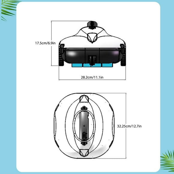 Pool cleaner,Pool Cleaner Battery Powered Pool Cleaner 130min Time Cleaner Qisuo Pristin Cleaner Auto Pool Maintenance
