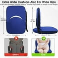 thumbnail image 3 of Stadium Seats Cushion for Bleachers with Strong Back Support, Folding Bleacher Seat with 20In Wide Cushion, 4LBS Lightweight, 6 Reclining Positions, Multifunctional Floor Chair for Indoor or Outdoor, 3 of 14