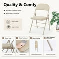 thumbnail image 2 of CONCETTA 2 Pack Folding Chair, Indoor Outdoor Portable Stackable Commercial Leather Padded Seat for Home, Office, Party, Kahki, 2 of 7