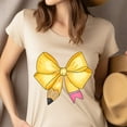 thumbnail image 4 of Yellow Pencil Bow Teacher Shirt – Cute Minimalist Teacher Gift Tee, Navy, Size XL, 4 of 6