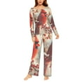 thumbnail image 3 of ALAZA Cardinal on Berry Tree Women's 2 Piece Long Sleeve Sleepwear Soft Ladies Lounge Pajama Set Pants S, 3 of 7
