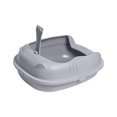 thumbnail image 2 of Cat Anti Splashing Sand Box, Cat Litter Container Portable Pet Litter Gray, 2 of 8
