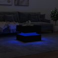 thumbnail image 3 of vidaXL Coffee Table with LED Lights Black 50x50x40 cm, 3 of 5