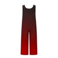 thumbnail image 3 of Hvot&aat Women's Cotton Linen Ombre Jumpsuits Button Down Sleeveless Casual Jumpers Loose Wide Legs Overalls, 3 of 4