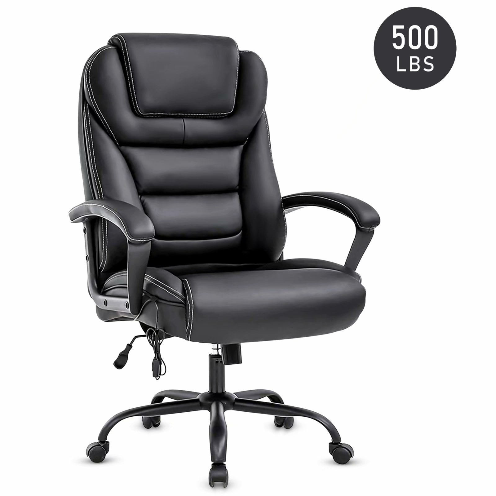 Big and Tall Office Chair 500lb Wide Seat Desk Chair with Lumbar Support Armrest 