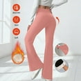 thumbnail image 6 of Women's Flare Fleece Lined Pants Winter Warm Bootcut Leggings Lightweight Casual High Waisted Yoga Pants Sport Trousers, 6 of 6