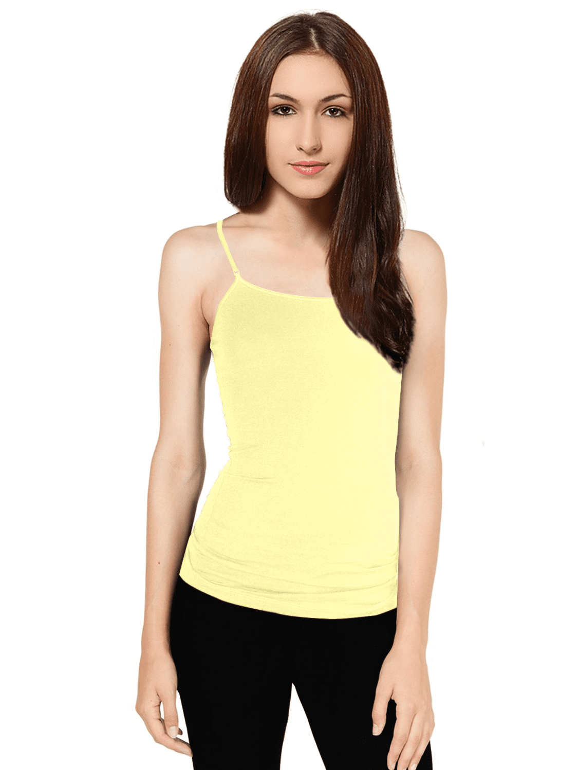 Simlu Women Plus Size Cami Built in Shelf Bra Adjustable Spaghetti