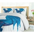 thumbnail image 5 of Ambesonne Dragon Duvet Cover Sets, Wild Creature with Wings, 2-Queen, Dark Coral Sea Blue, 5 of 7