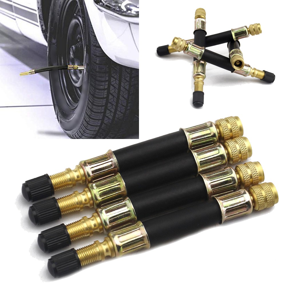 4pcs 105mm Dual Tire Valve Extension Adapter Stem for Truck RV Trailer