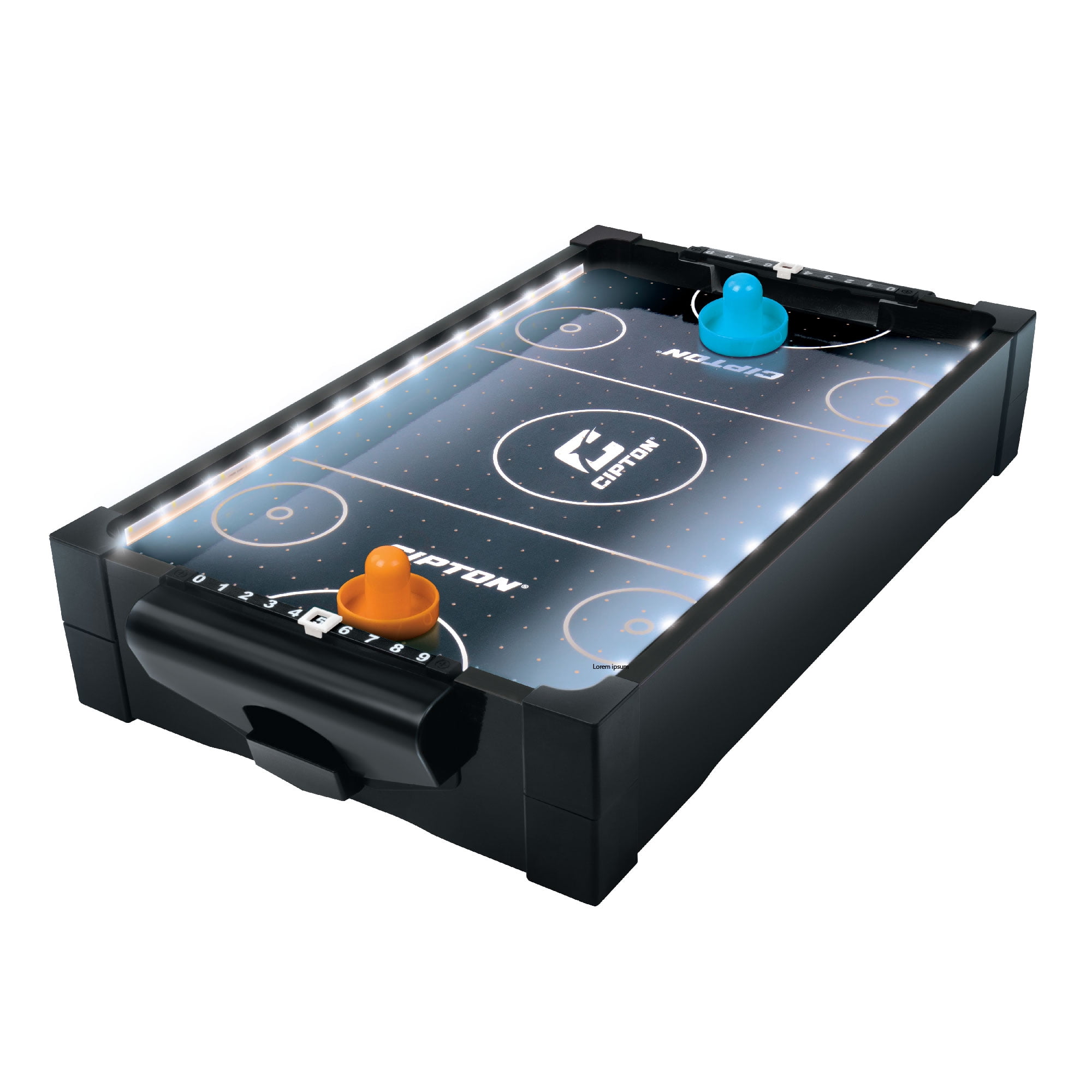Cipton Light Up Miniature Air Hockey Set Indoor and Outdoor Games