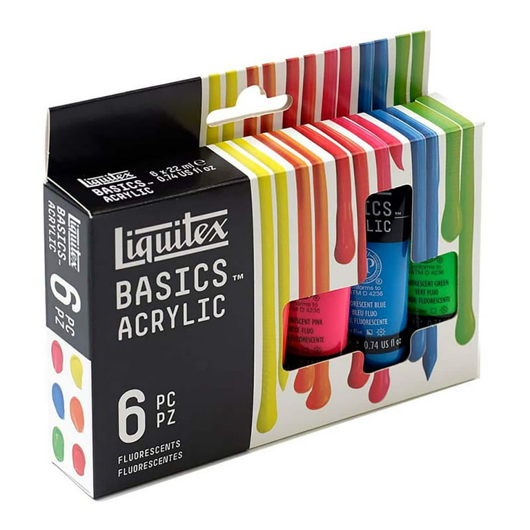 Liquitex Acrylic Color Set, 6-Colors, Fluorescents at
