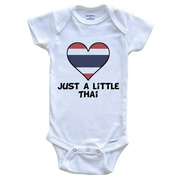 Just A Little Thai Baby Bodysuit - Funny Thailand Flag Baby Bodysuit, 0-3 Months White