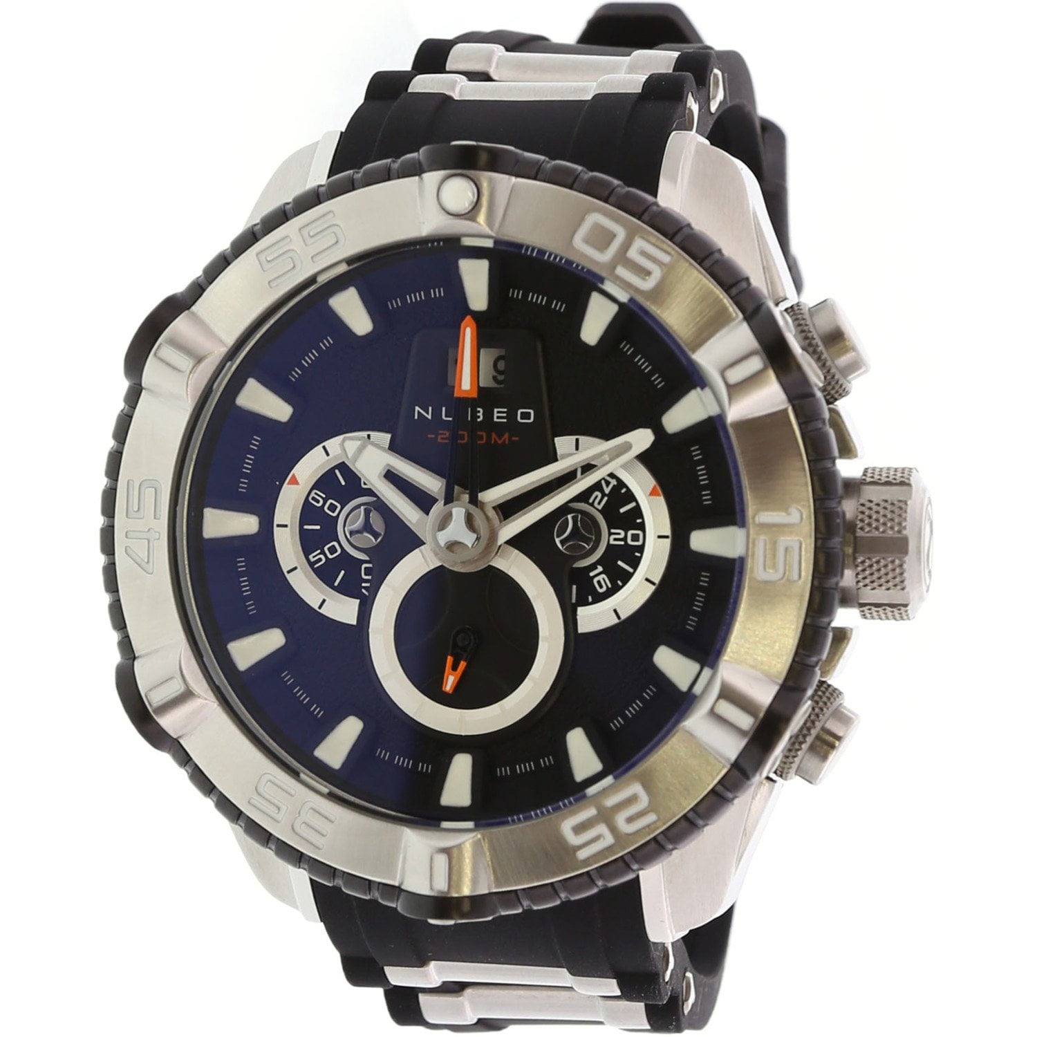 Nubeo Nubeo Men's Catalyst Chrono NB600401 Silver Silicone Japanese