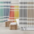 thumbnail image 5 of Park Shower Curtain Waffle Weave Striped Pieced Design Fabric Shower Curtain with 3M Scotchgard Moisture Management Premium Spa Quality Modern Shower Curtains for Bathroom Standard 72"x72" Taupe, 5 of 6