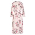 thumbnail image 3 of Vestidos bohemios divididos con estampado floral de manga larga con cuello en V informal de verano para mujer Fridja yut5229, 3 of 8