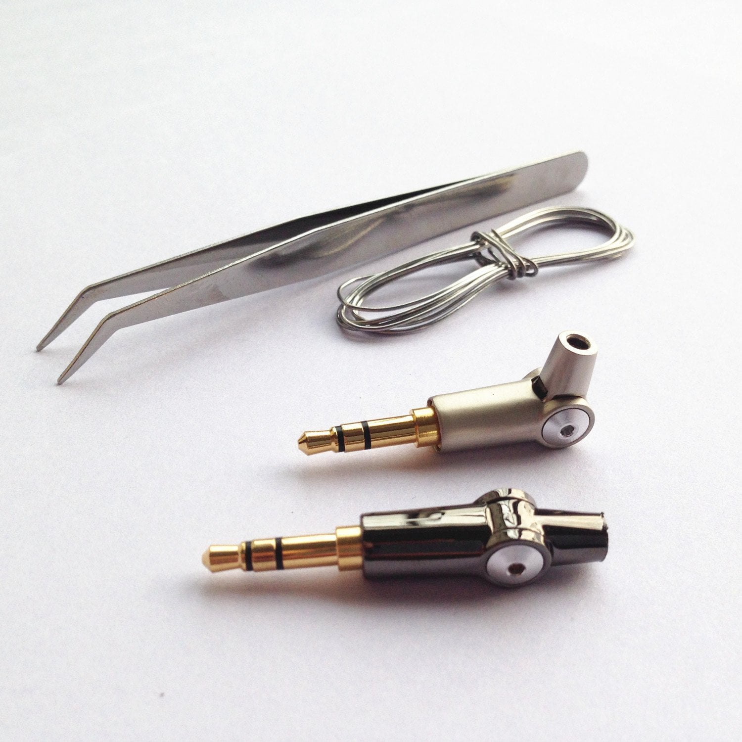 3 PK 3.5mm 4 Pole AV Male Repair Headphone GOLD Jack Plug Metal Audio Soldering