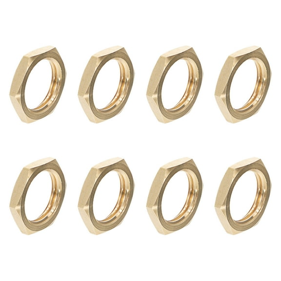 8 Pieces High-Quality Golden Brass Lock Nuts for Fixing Use 1/2 inch