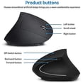 thumbnail image 2 of Rechargeable wireless Ergonomic Mouse, Optical Vertical Laptop Mouse with 4 Adjustable DPI 800/1200/2000/3200, 6 Buttons USB Computer Mouse, 2 of 5