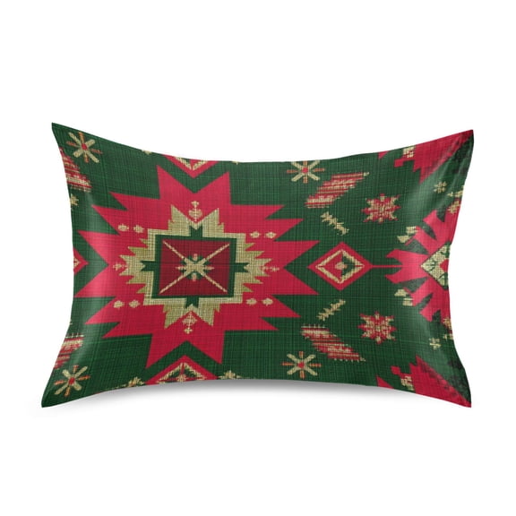 Christmas Colored Pattern Elegant Texture Satin Pillowcase Envelope Design Pillow Covers 1 Pack Standard Size 20" x 26"