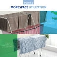 thumbnail image 3 of Letusto W-Rack Laundry Clothes Drying Rack - Indoor & Outdoor Folding Clothing Rack Foldable - Stainless Steel Laundry Garment Dryer Stand (Dry-Rack), 3 of 5