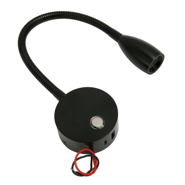 Lampe de Lit Col de Cygne RV, DC12-24V USB Rechargeable LED Dimmable, 3 Modes de Lumière Réglables Mural Contrôle Tactile Lampe de Chevet RV pour Bateaux Campeurs