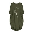 thumbnail image 3 of QIPOPIQ Robes pour Femmes avec Poches Manches Courtes Chandail Ample Imprimé Robe d'Été Mini-Robe Aubaines 2023, 3 of 4