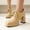 Yellow, variant on Womens Block Heel Platform Lace Up High Heels Ankle Booties Wingtip Vintage Dress Shoes