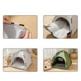 thumbnail image 4 of Camas para gatos de interior: cueva 2 en 1 para gatitos y mascotas pequeñas, tienda de campaña plegable con almohada acolchada extraíble y lavable, escondite para gatos con base antideslizante., 4 of 7