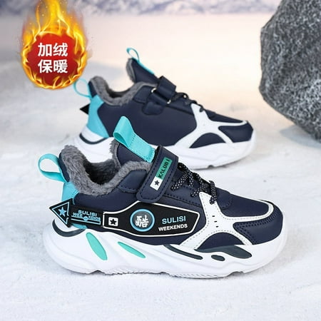 

boys shoes fleece-lined winter new children‘s cotton shoes warm thick cotton boys sneaker