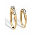 thumbnail image 2 of PalmBeach Jewelry 1/5 TCW Round Diamond Channel-Set Two-Piece Bridal Set in Gold-Plated Sterling Silver, 2 of 5