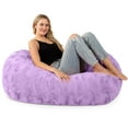 thumbnail image 2 of Jaxx Sofa Saxx Bean Bag Couch - 4 Foot - Faux Fur, Bellflower Purple, 2 of 4