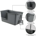 thumbnail image 4 of Set of 4 Extra Large Cat Litter Box, Low Entry Senior Litter Pen for Geriatric  Big Cats, Open Top Cat Litter Tray with Scoop, Grey, 4 of 7