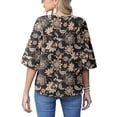 thumbnail image 7 of Anygrew Womens Tops Summer Blouses V Neck Batwing Sleeve Tops Tie Knot Chiffon Button Down Casual Blouse, 7 of 7