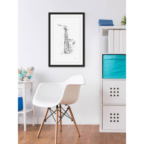 Marmont Hill "Saxaphone Sketch" Framed Painting Print