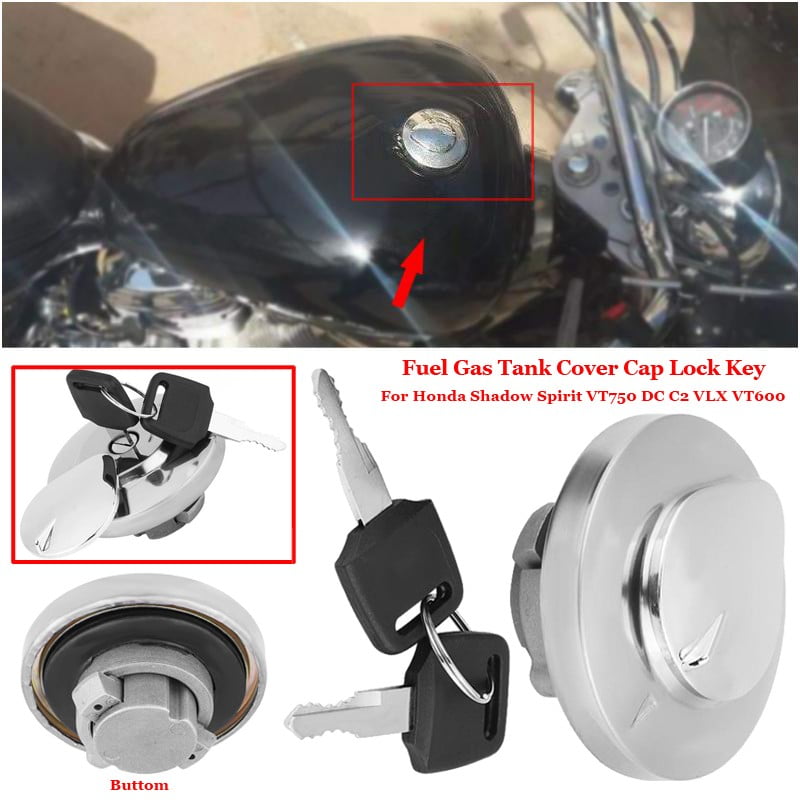 Fuel Tank Gas Cap Cover Lock with 2 Keys for Honda Shadow Spirit VT750 DC C2 VLX
