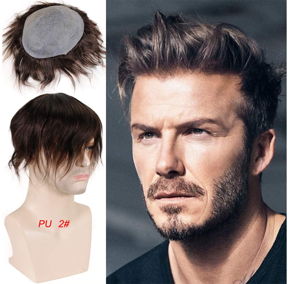 Men Wigs Human Hair Toupee Thin Skin Pu Male Wig Hair Prosthesis Men