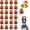 Red Gold, variant on 24 Pcs Cheerleading poms,pom poms Cheerleading with Finger for Rooters Cheering Squad Team Spirit Sports (Blue Gold)