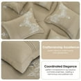 thumbnail image 3 of Nanshing Lacy 7 Piece Damask Embroidery Comforter Set, King, Taupe, 3 of 5