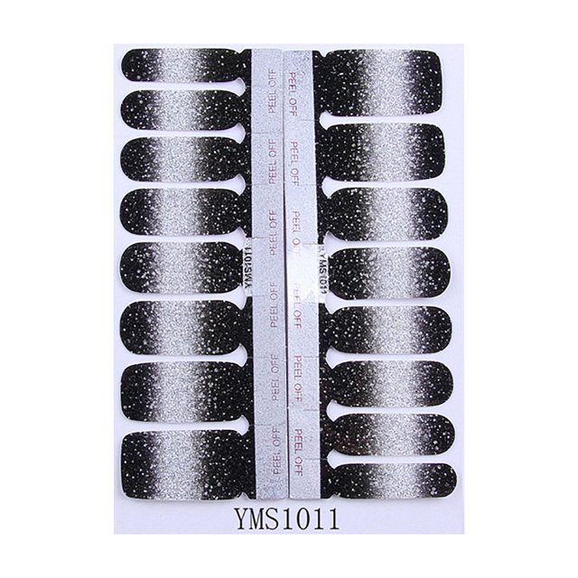 Pegatinas de uñas de Color sólido con purpurina, pegatinas de uñas con degradado a todo Color, 16 pegatinas/pieza Wmkox8yii hjk4195