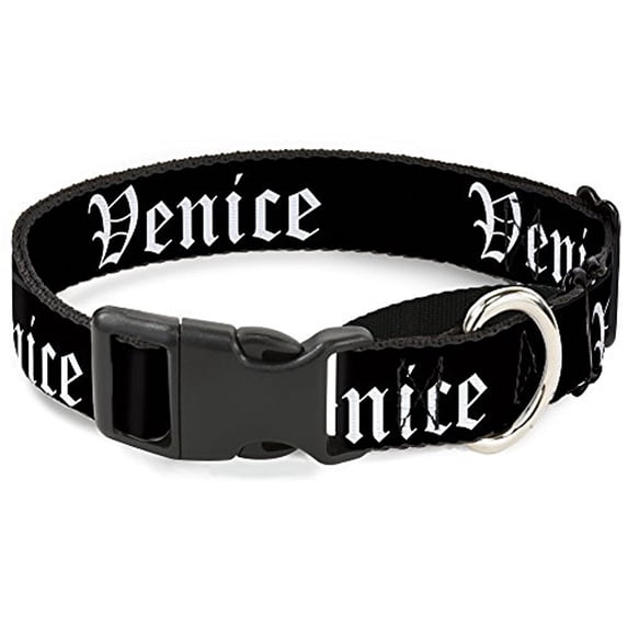 Buckle-Down VENICE Old English Black White Martingale Dog Collar