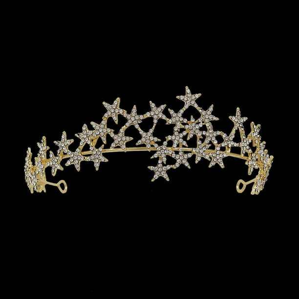 Zhuge Tiara de boda para novia, diadema de princesa, corona nupcial, joyería para el cabello con diamantes de imitación de cristal, decoración para novia, cumpleaños, graduación, boda (A)