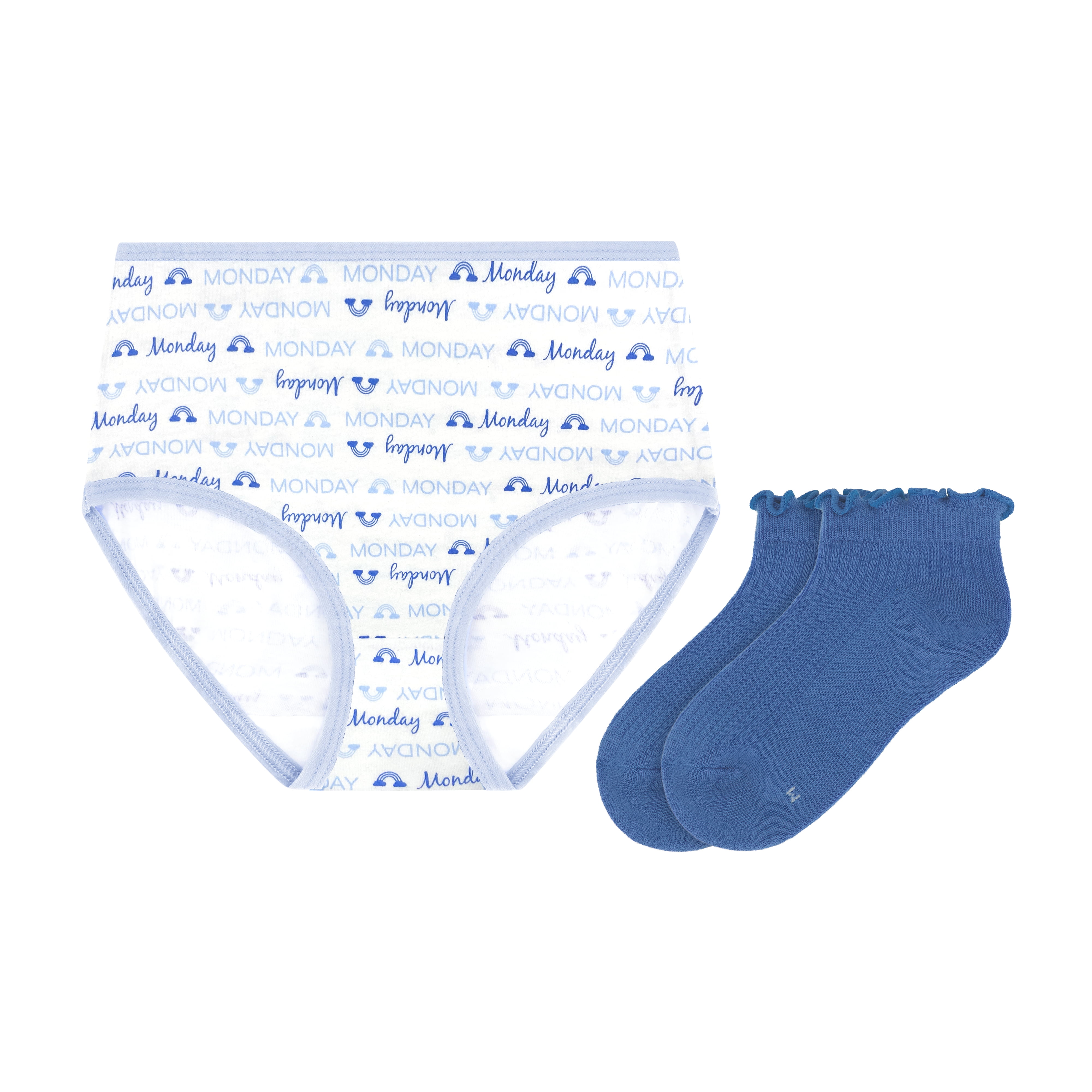 Wonder Nation Girls Cotton Underwear & Socks Bundle, 14-Pack, Sizes 4-16