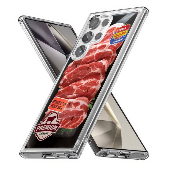 TalkingCase Slim Fit Phone Case Compatible for Samsung Galaxy S24 Ultra(Not S24, S24  Plus), Beef Print, Lightweight,Flexible, USA Print