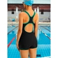 thumbnail image 4 of Attraco Women's One-piece Sports Swimsuit Color Block Water Aerobic Swimwear Bathing Suit, 4 of 7