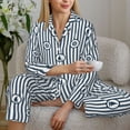 thumbnail image 5 of KLL Nautical1 Print Women's Long Sleeve Pajamas with Pants Sleepwear Loungewear 2 Set-XX-Large, 5 of 7