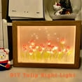 Tulip Photo Frame Night Light,DIY Tulip Night Light Handmade Furniture