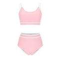 thumbnail image 3 of Efsteb Womens High Waisted Bikini Bottoms Women's High Waisted Bikini Sets Sporty Two Piece Swimsuits Color Block Cheeky High Cut Bathing Suits (Pink,XL), 3 of 7