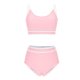 thumbnail image 3 of Conjunto de bikini con cuello en U y espalda descubierta ajustable para mujer, traje de baño de poliéster con bloques de color, 3 of 7
